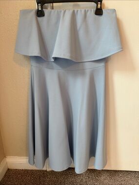 Light Blue Strapless Dress